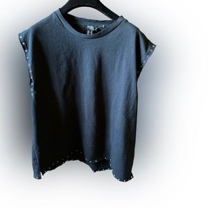 Forever 21 Black Grommet Sleeveless Tee